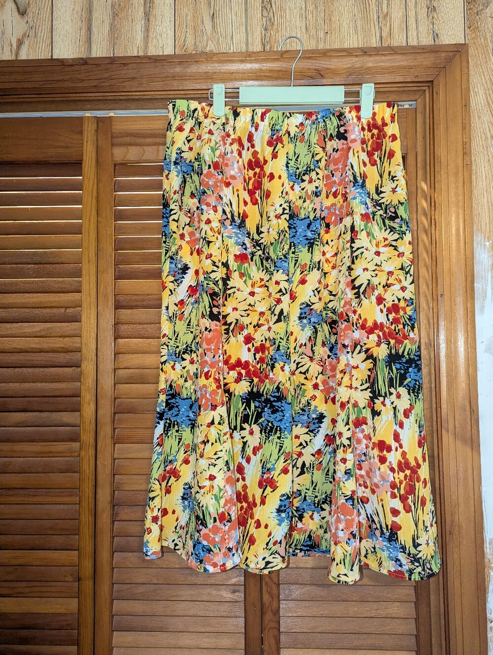 Vintage Floral Midi Skirt Cottagecore